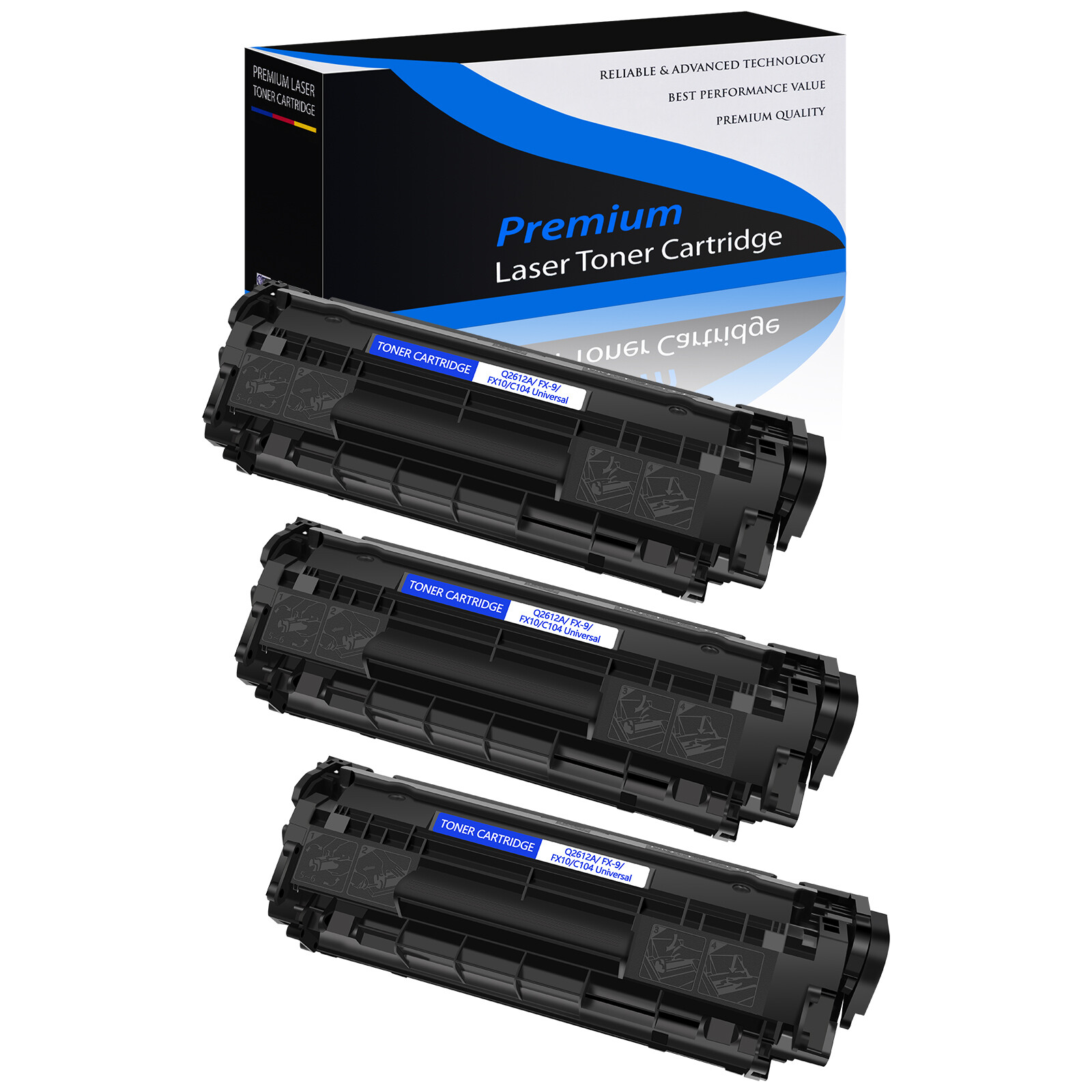 3PK CRG104 FX9 FX10 Toner For Canon ImageClass D420 D480 MF4150 MF4270 MF4350d