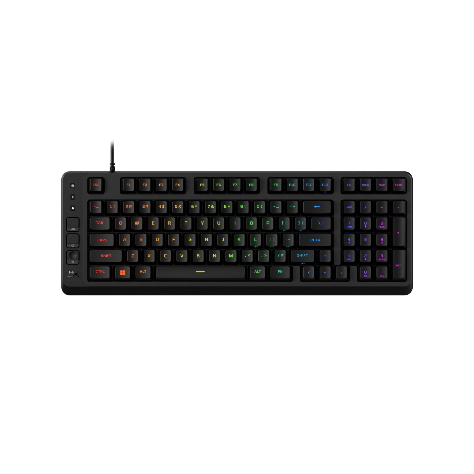 HyperX Eve 1800 Wired Gaming Keyboard, RGB Lighting, Spill Resistant, 98-Key
