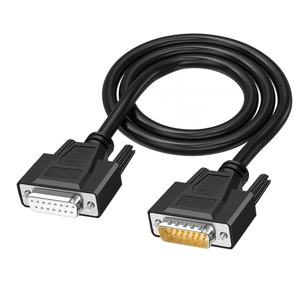 26AWG 10FT DB15 Male to Female RS232 Serial Extension Cable