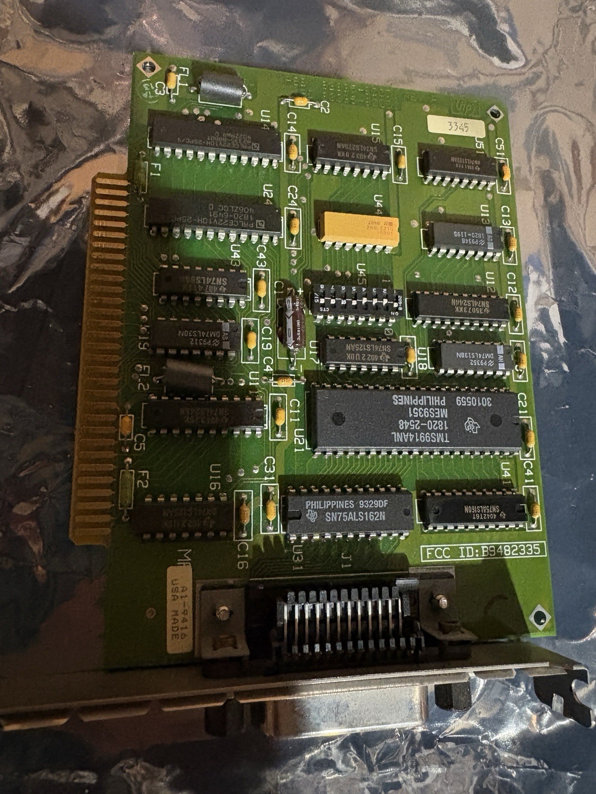 Vintage ISA PC Expansion Card A1-7416 DB25 Interface Board TMS9914ANL Untested