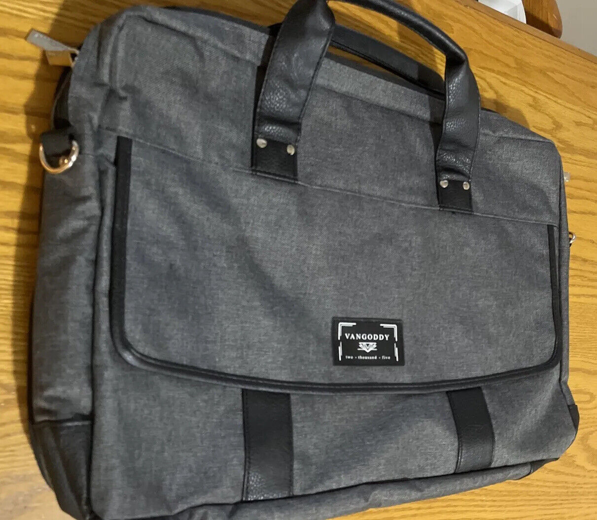 Vangoddy Laptop Bag Messenger Business Bag Gray Double Handle Shoulder Strap