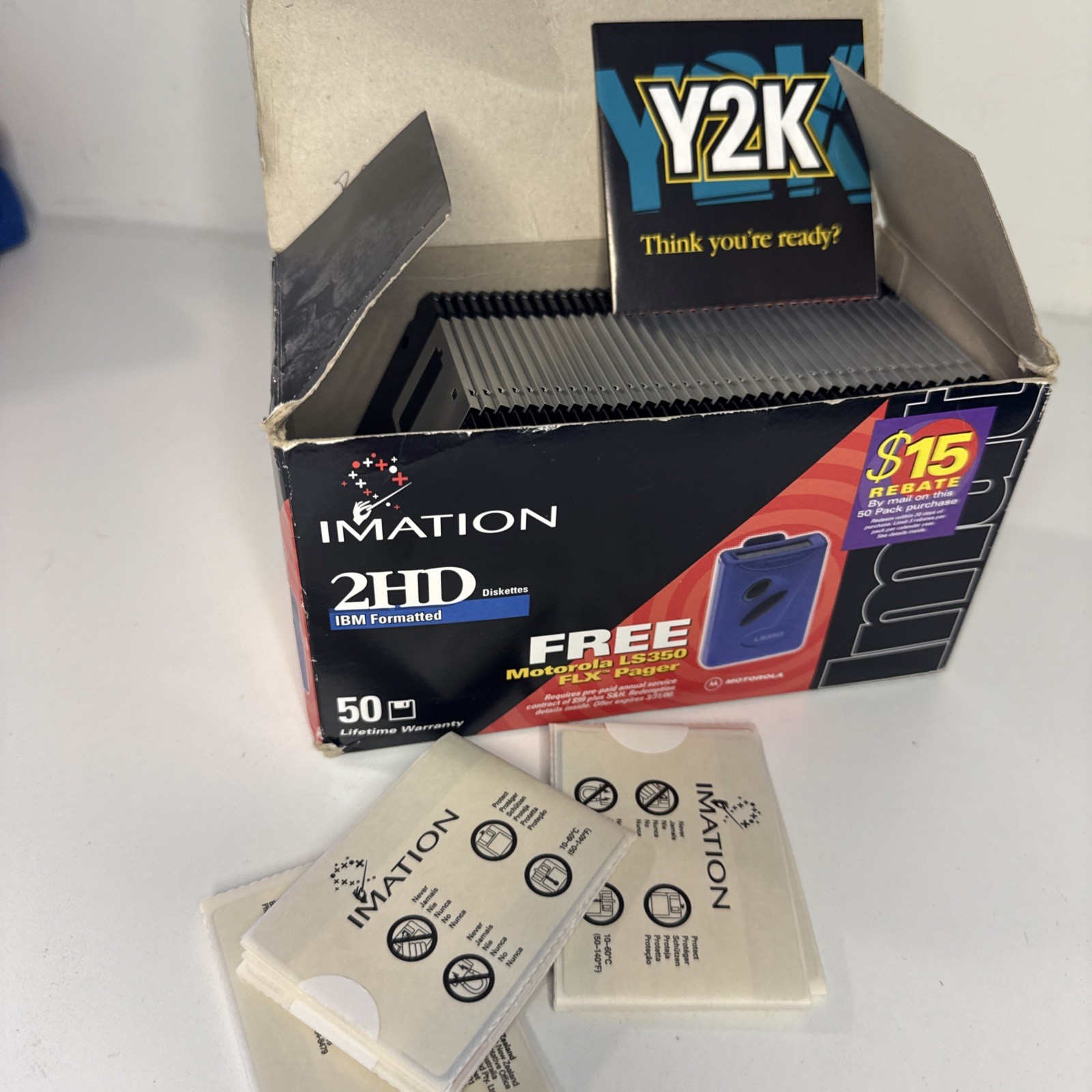 Imation 3.5 Floppy Disks 2HD Diskettes IBM Formatted 37 in OPEN BOX 1.44 MB New