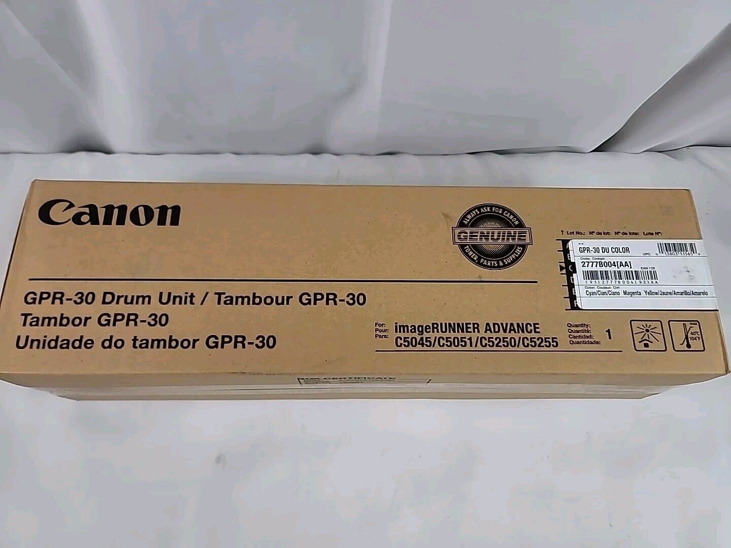 Canon 2777B004BA GPR-30 CMY Drum Unit Color Genuine New Sealed Boxes QTy