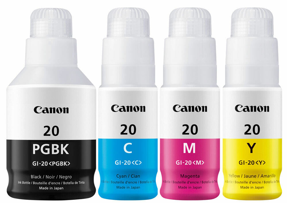 4 Pack Genuine Canon GI-20 Ink Bottle for PIXMA G5020 G6020 G7020 MegaTank