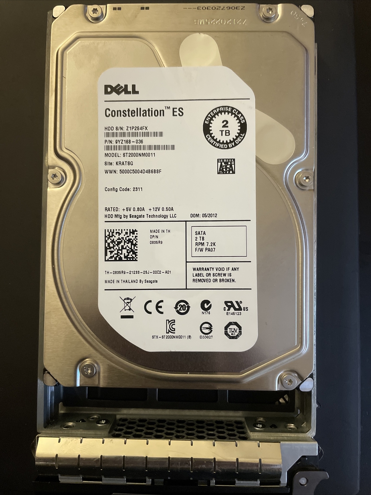 2TB 7.2k Dell SATA Drive For Poweredge