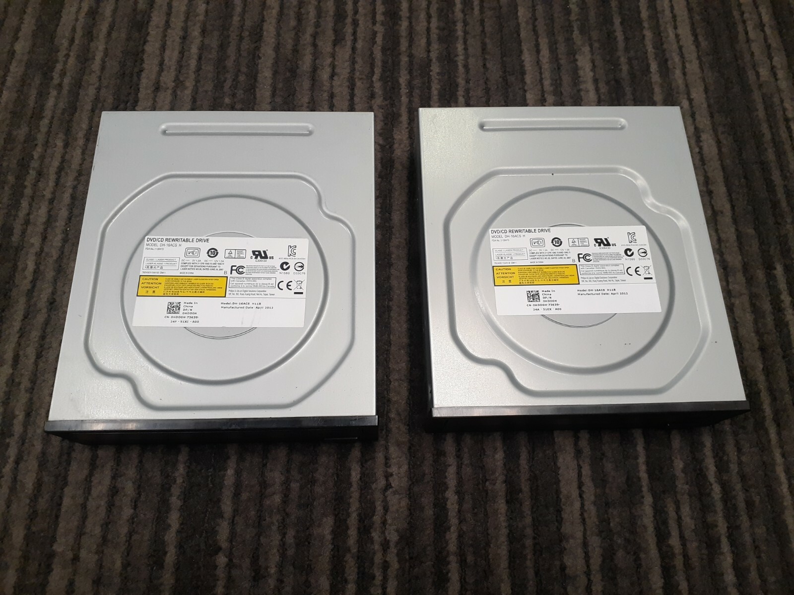 (2) Philips AND LITE-ON DH-16ACS H DVD/CD-RW SATA Drive 0HDD0H