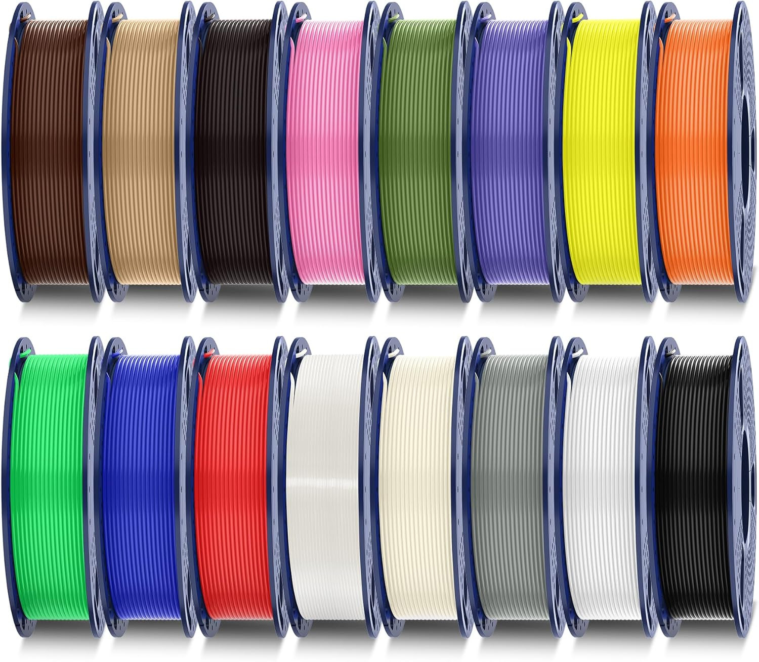 PLA+ 3D Printer Filament, 16 Color Bundle Multicolor, 1.75Mm