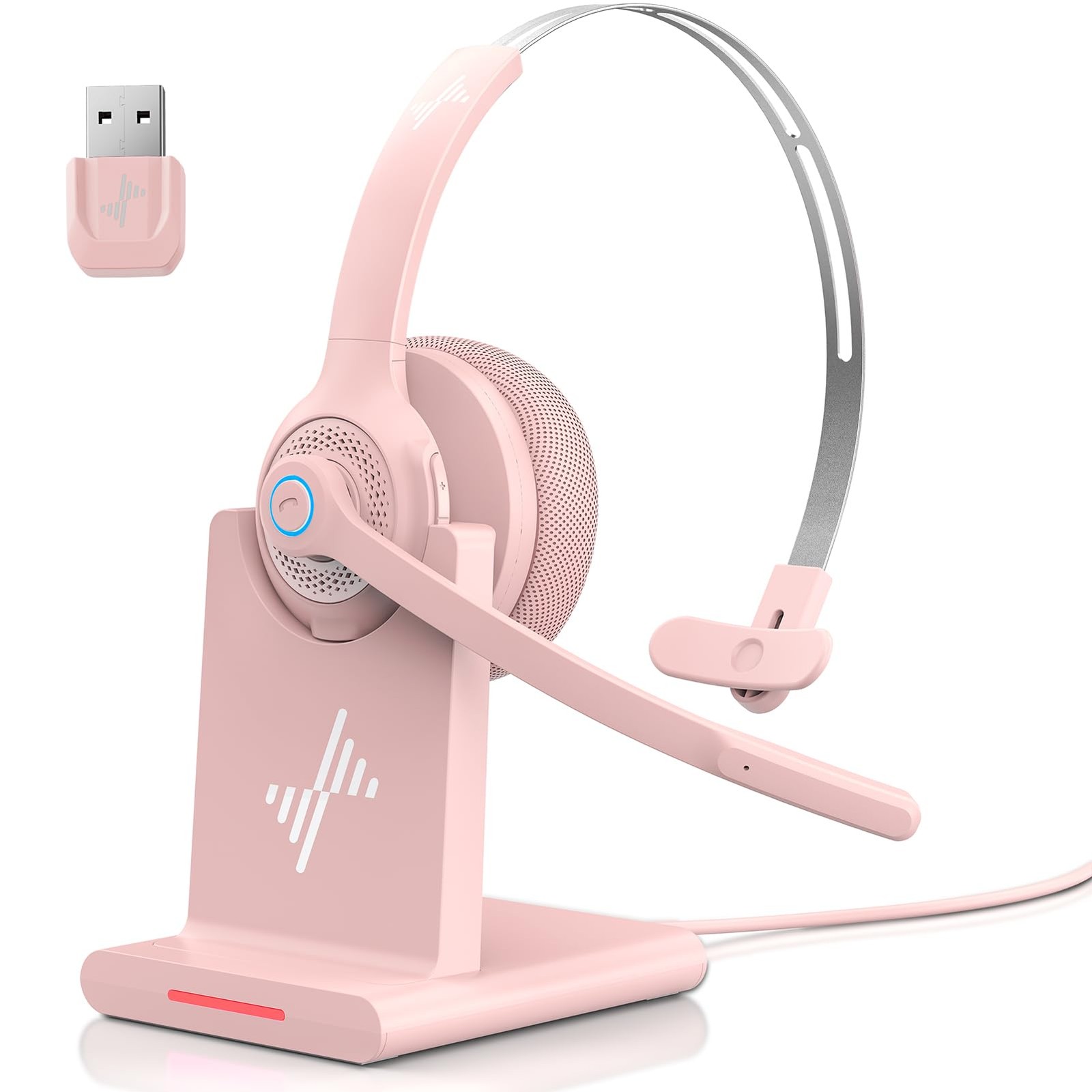 Bluetooth Wireless Headset with Mic for Work, Bluetooth 5.2, Advanced Noise R...