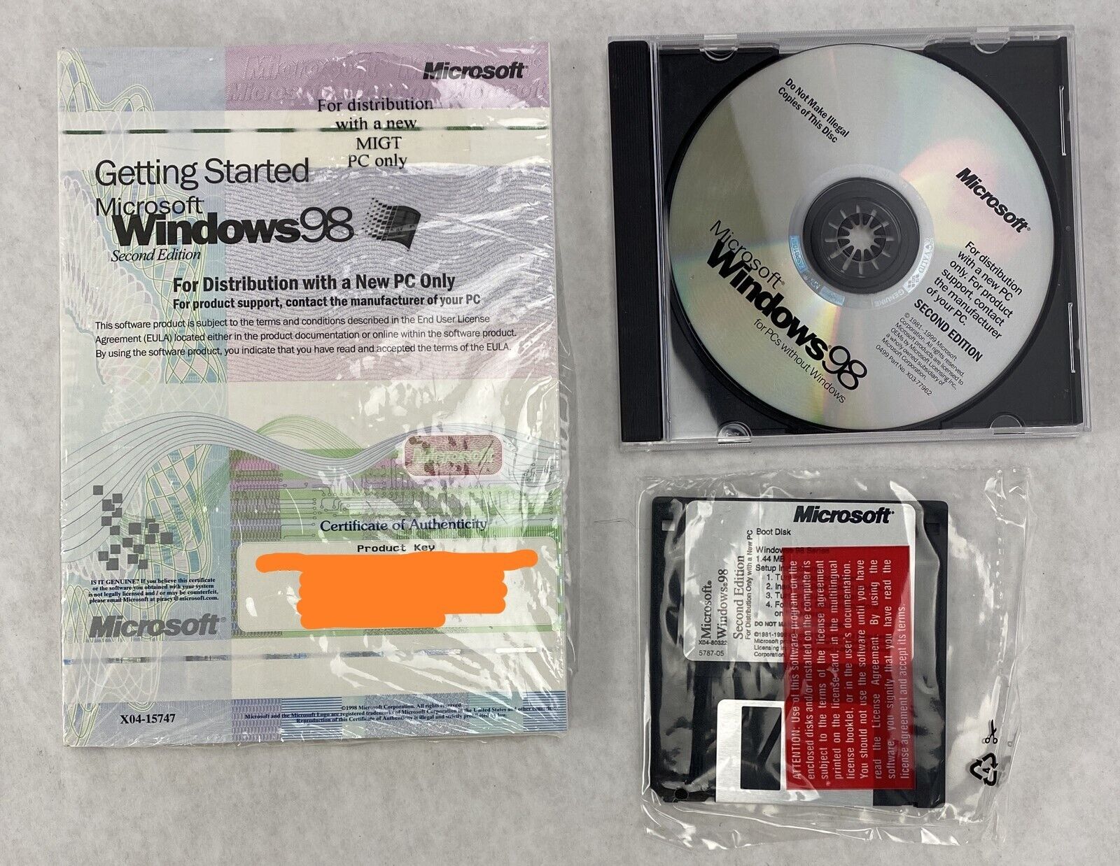 Microsoft Win 98 SE Second Edition Windows 98  Full Operating System SEALED