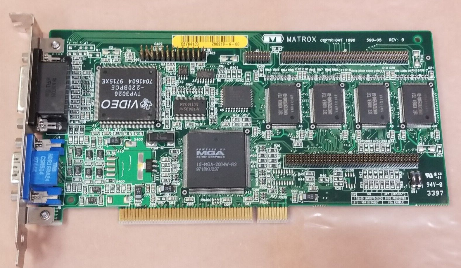 Matrox Millennium 4MB 3D VGA PCI Vintage Video Card DOS Retro Gaming working#C30