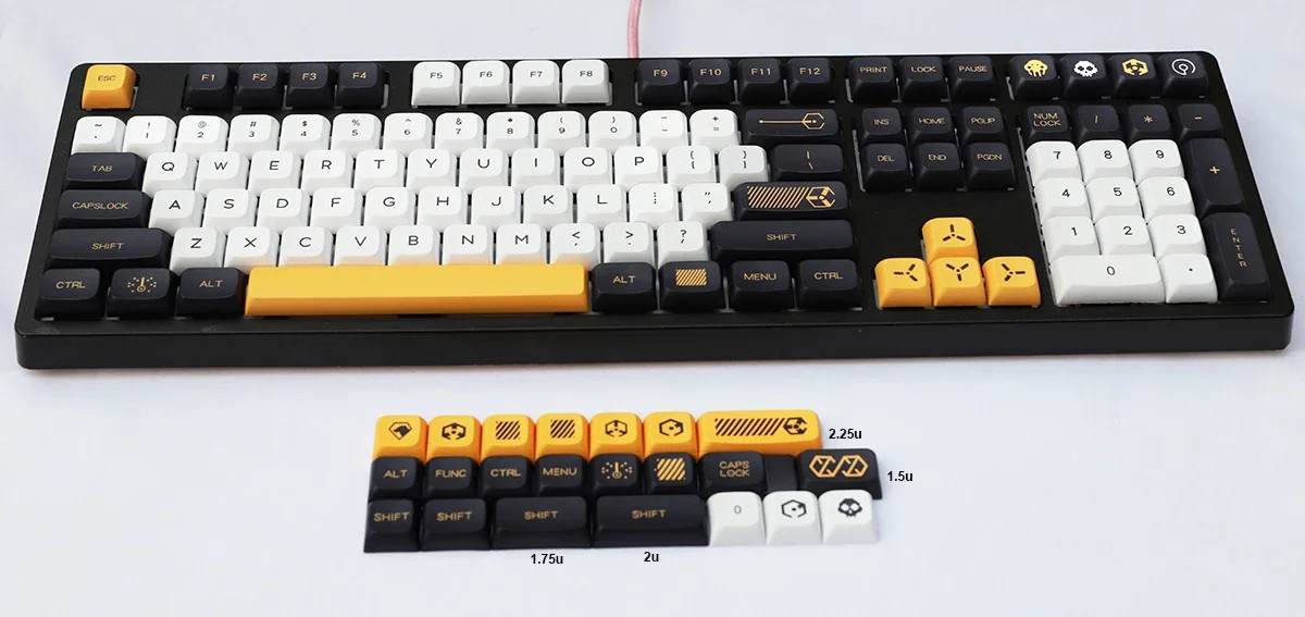 DSA XDAL Keycaps PBT Dye-Sub Cherry MX Gateron Kailh Ortholinear Keyboard Sets
