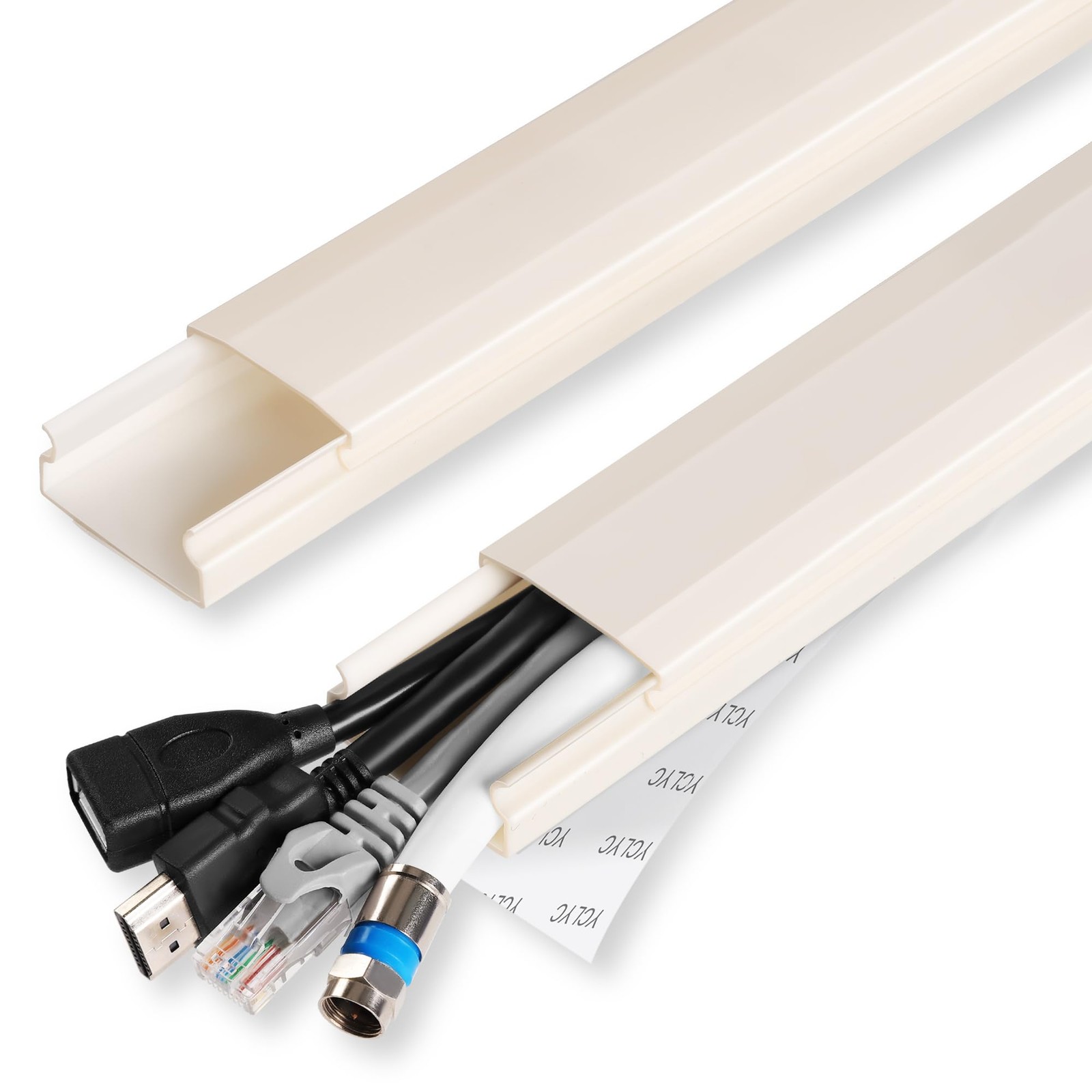 PVC Cord Hider Cable Management Wall, 62.8in TV Cable Hider