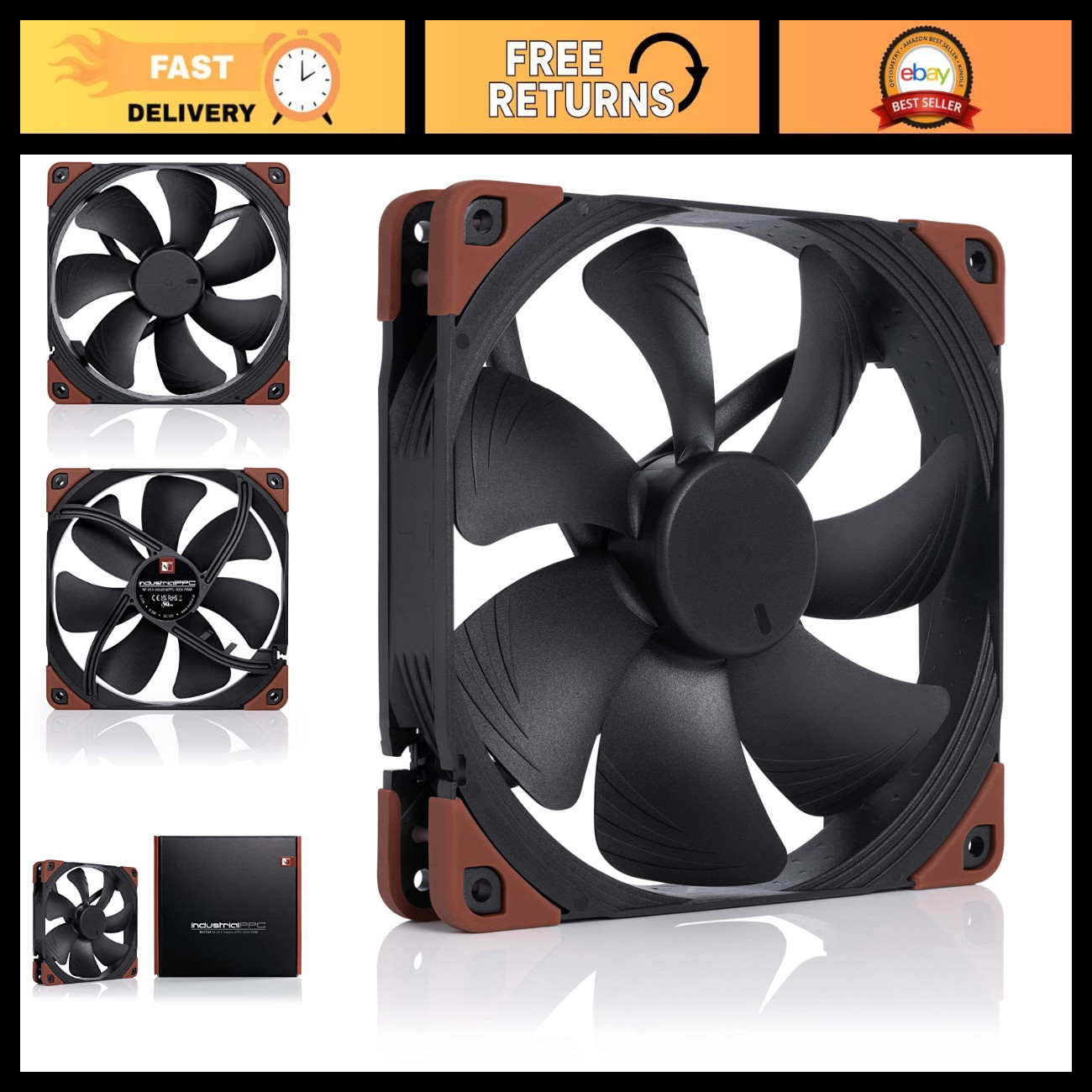 High-Performance 140mm Industrial PWM Fan, Noctua NF-A14 iPPC-3000 Compatible