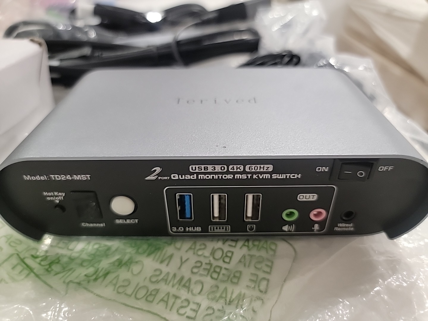 Terived TD24-MST MST 2 Port Quad 4k 60hz Usb 3.0 MST KVM Switch Includes All New