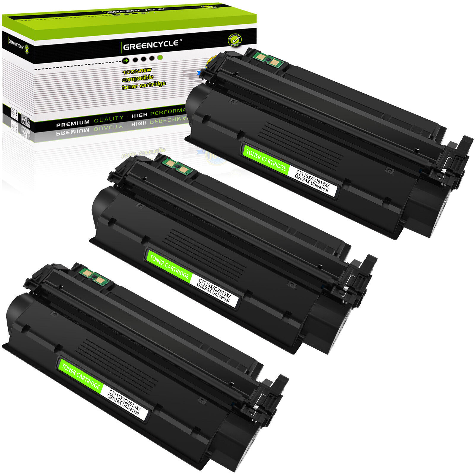 3 Pack Black Toner Cartridge Compatible with HP 24X LaserJet 1150 Q2624X Printer