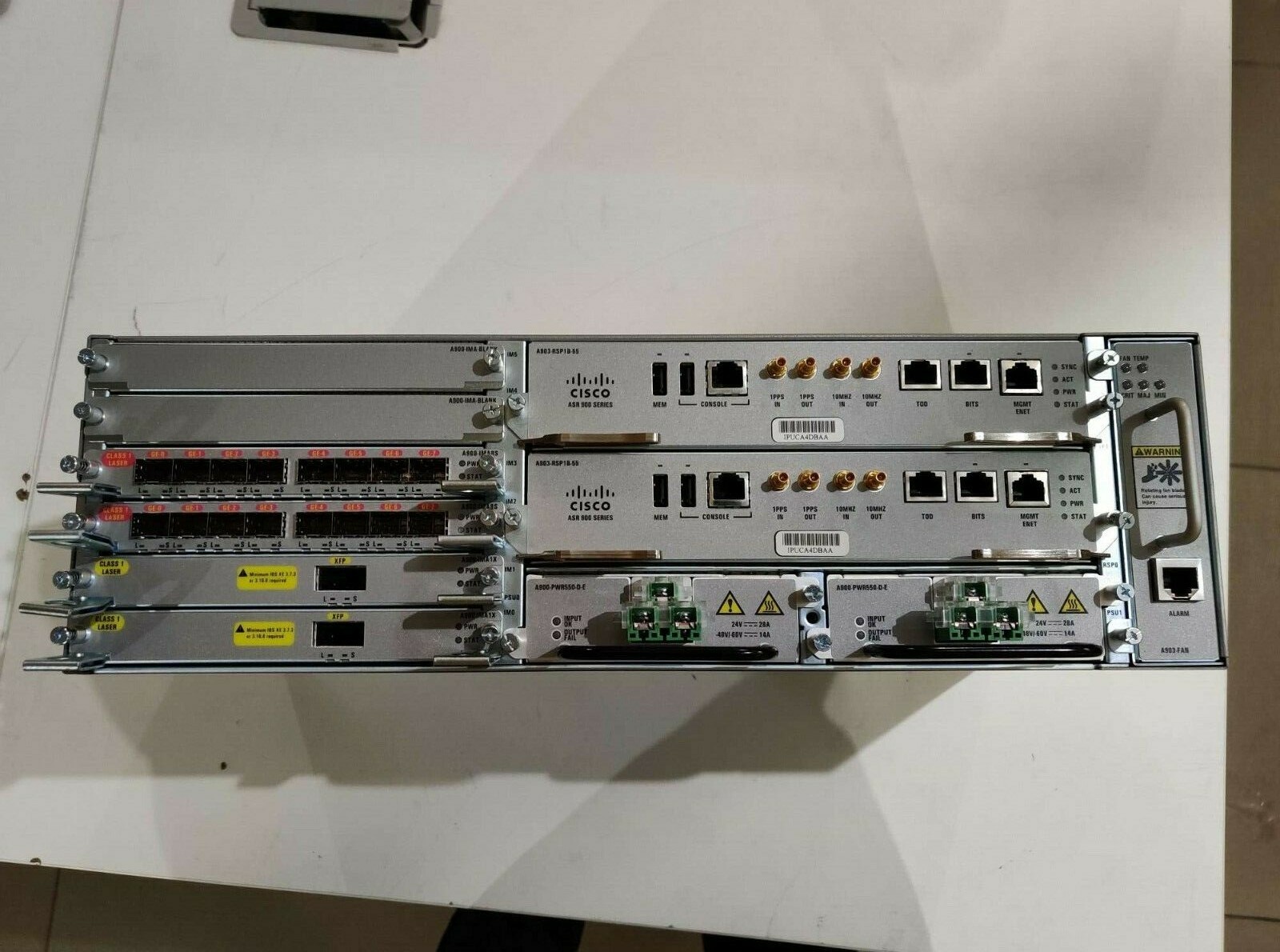 Cisco ASR-903 Chassis w/ 2x A903-RSP1A-55 ,A903-FAN, 2x A900-PWR550-D-E, more..