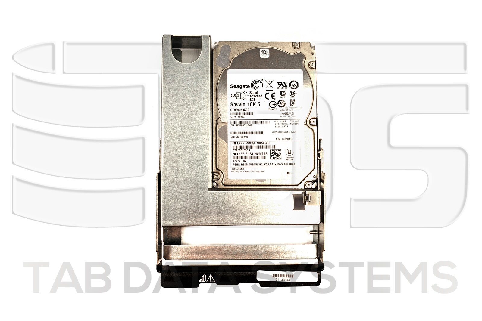 NetApp E-Series 47777-02 600GB 10K 2.5" SAS SED Hard Drive w/ 51133-00 Tray