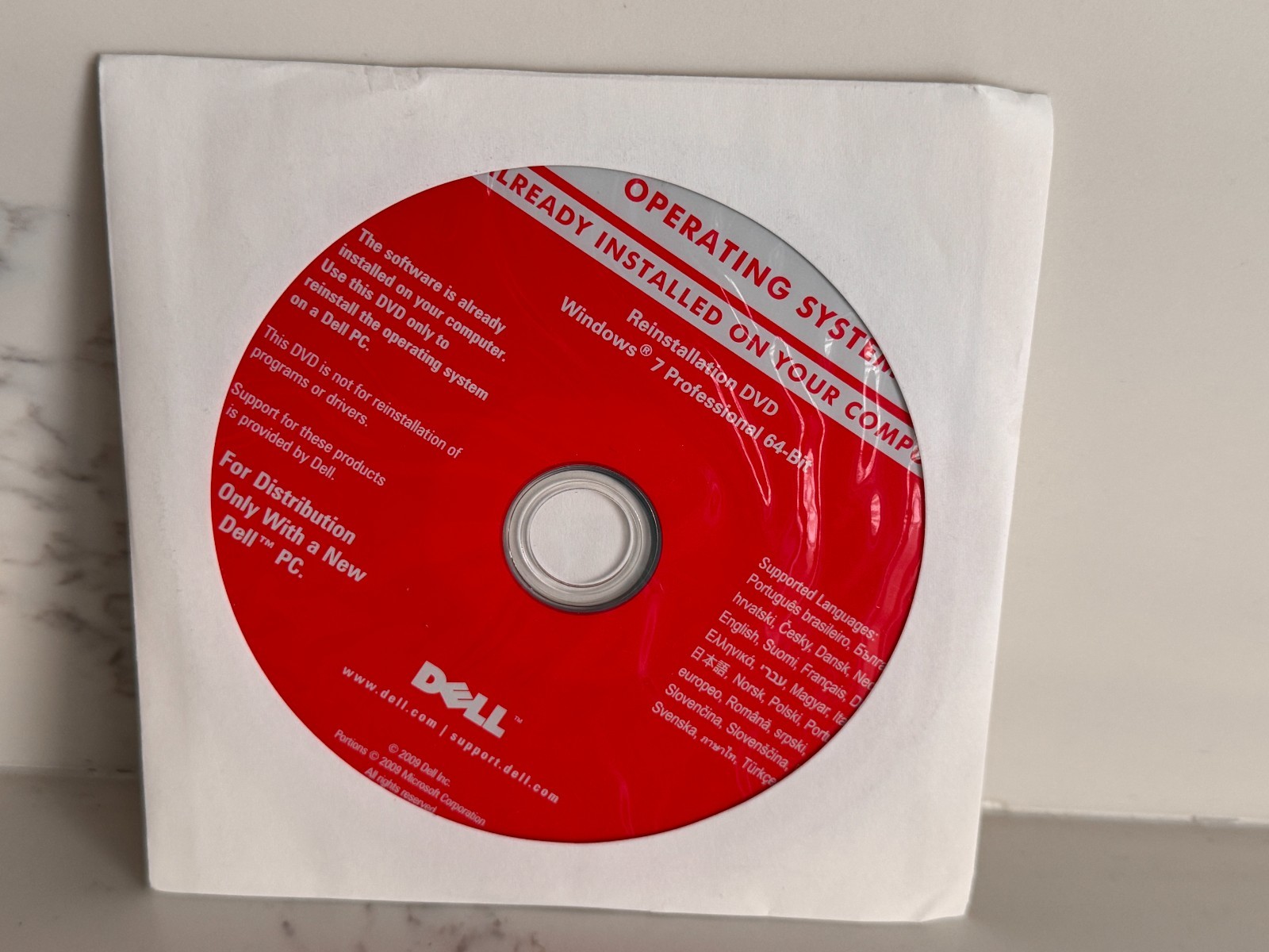Dell Windows 7 Professional SP1 64‑Bit Reinstallation DVD – Genuine Dell OEM OS