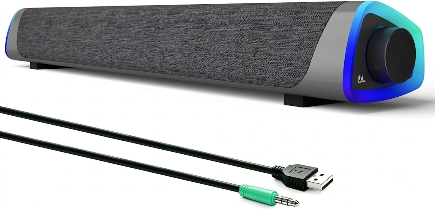 Barra De Sonido Con Subwoofer Equipo Para TV PC Casa Bocina Parlantes 3.5mm Aux