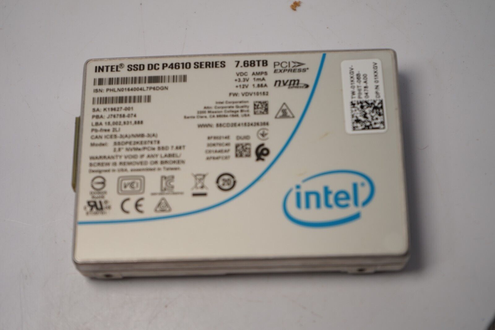 Intel SSDPE2KE076T8 7.68TB 2.5in P4610 NVMe SSD Drive