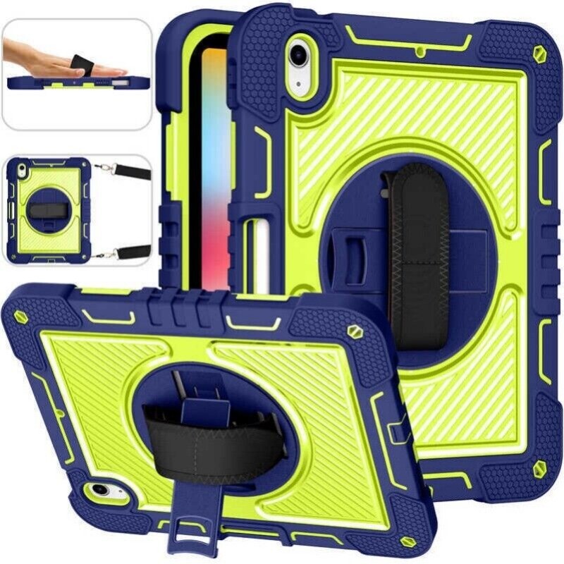 For Apple iPad 10th Gen 10.9" 2022 Shockproof Rugged Stand Case Cover With Strap