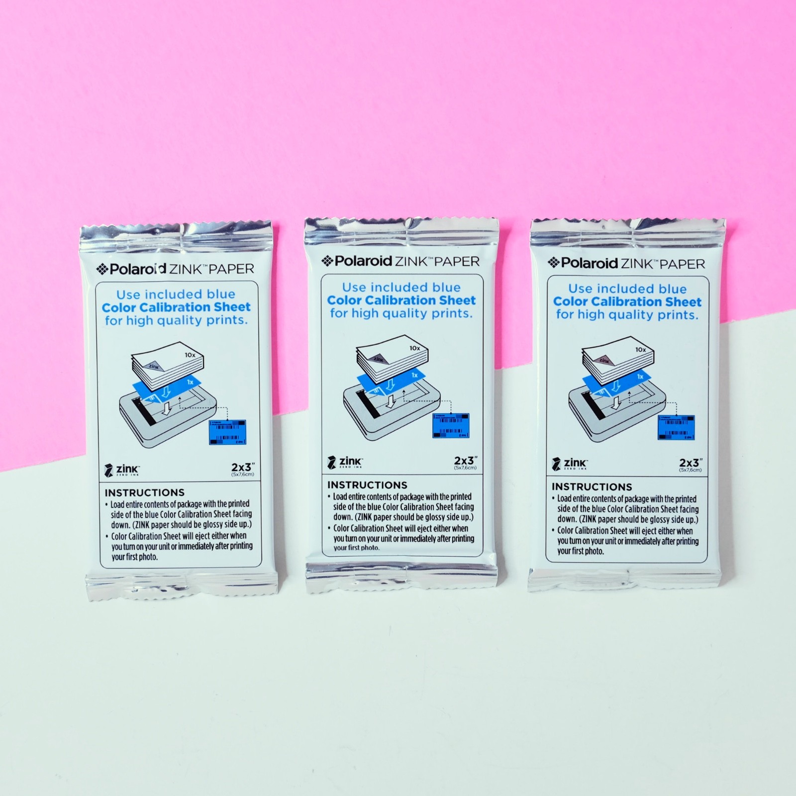 Polaroid Zink Printer Paper 2x3 10 Sheets Lot of 3, 30 Sheets Total