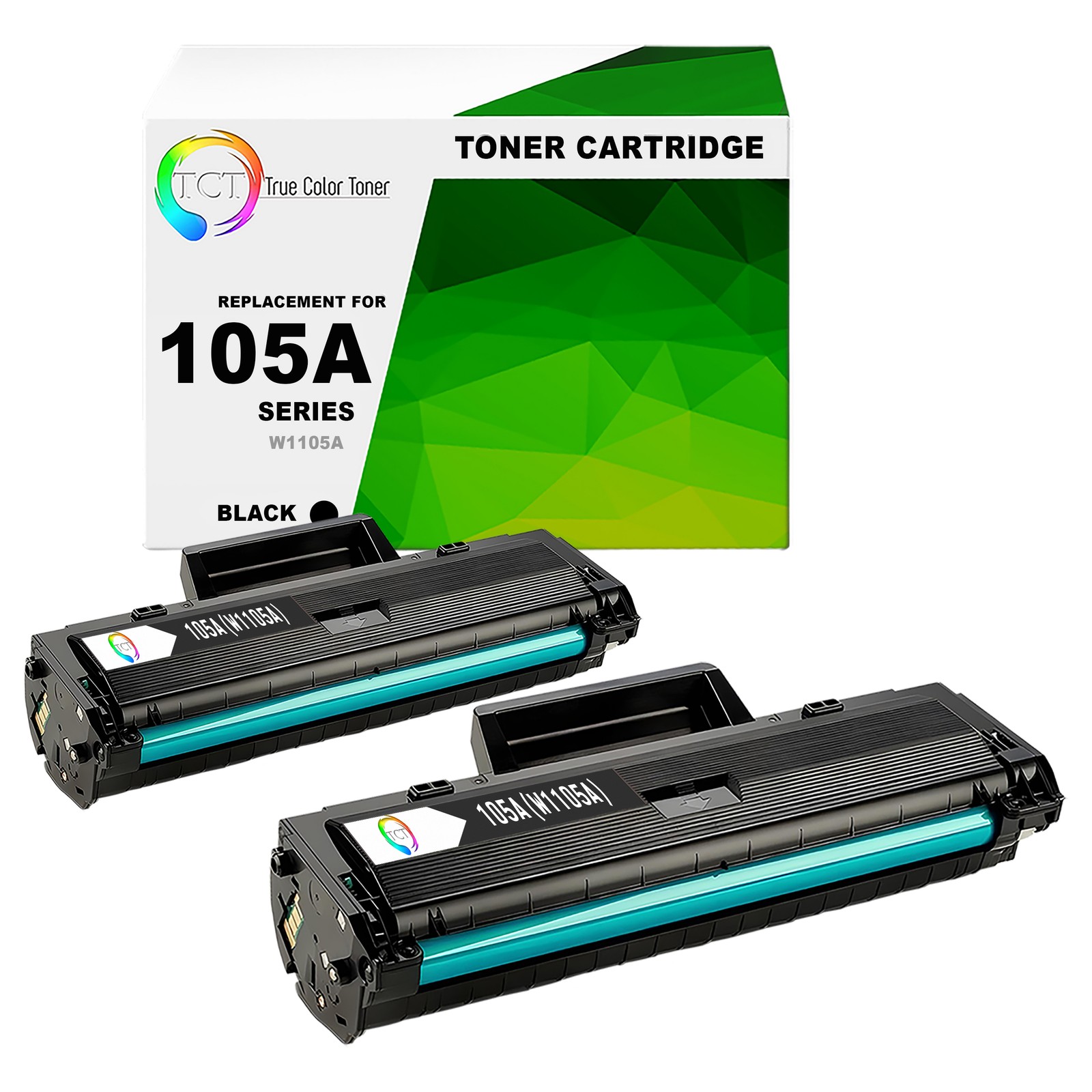 2Pk TCT Prem 105A W1105A Black for Compatible HP LaserJet 107's Toner Cartridge