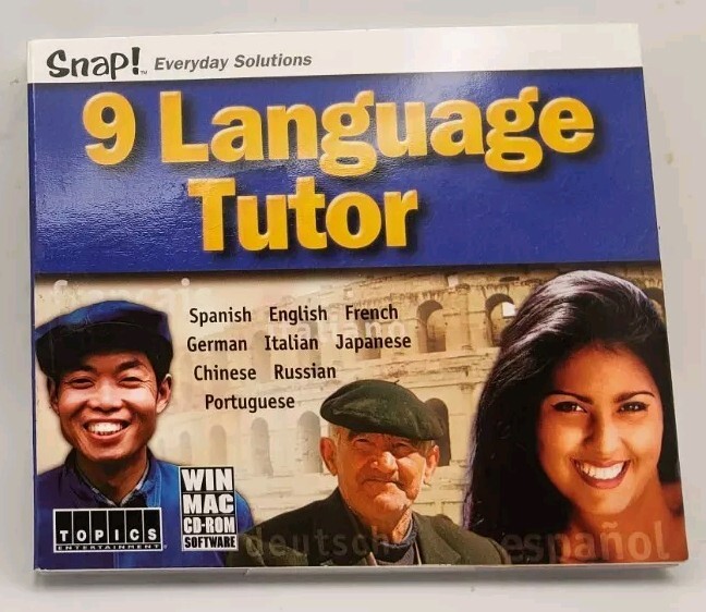 Snap Everyday Solutions - 9 Language Tutor Software, Sealed, 2003 TOPICS 
