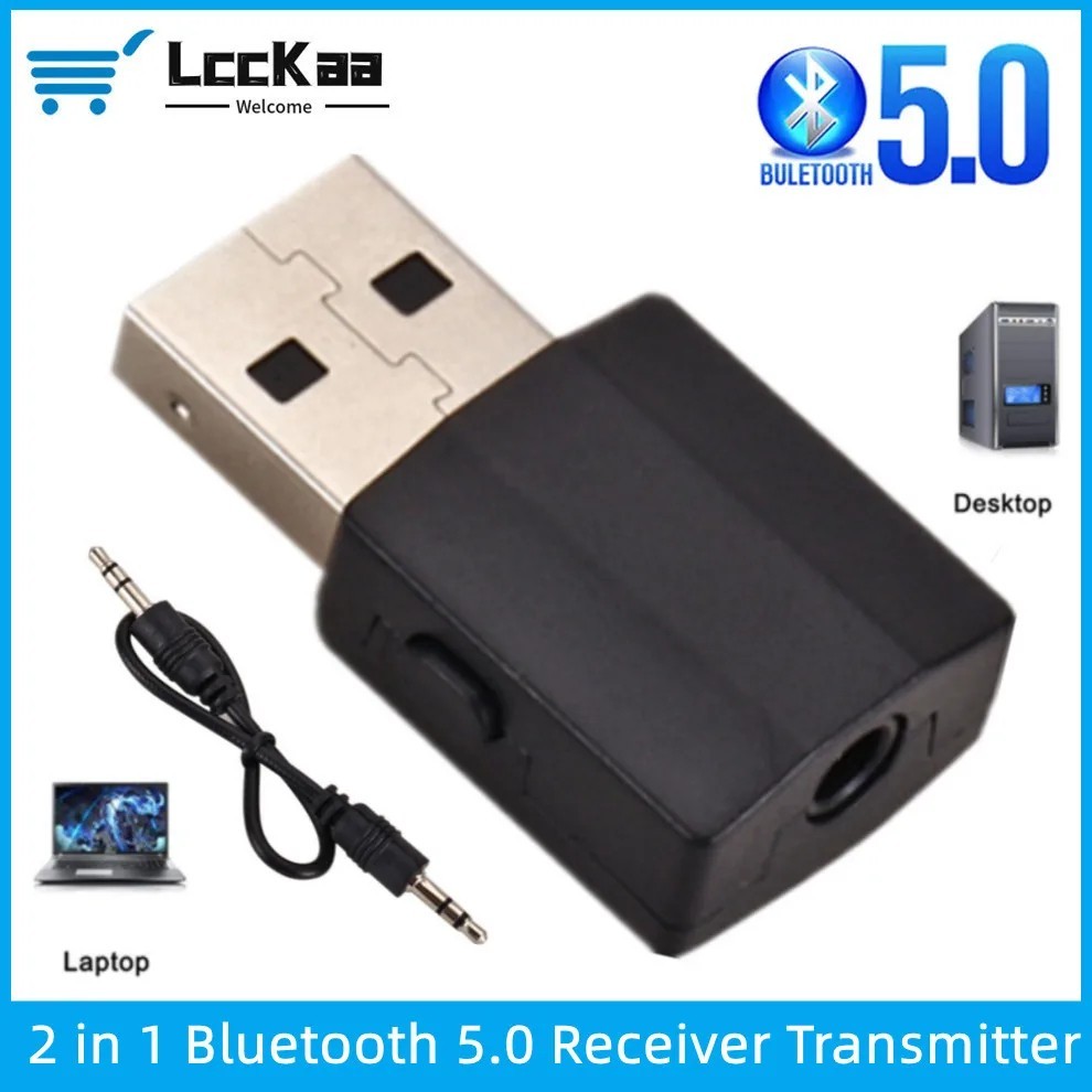 5.0 Audio Receiver Wireless Bluetooth 3.5mm AUX To USB Car Stereo Music Adapter