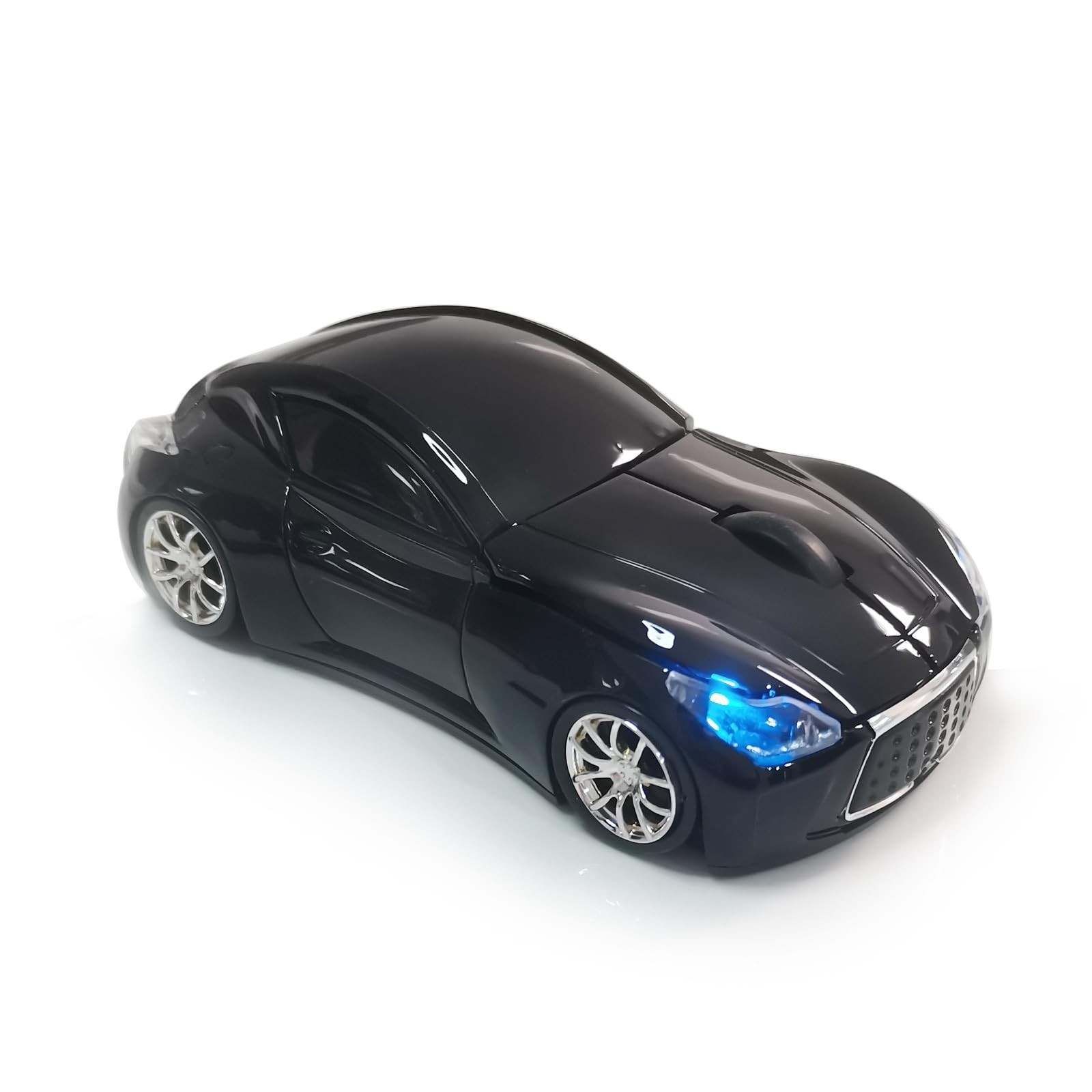 2.4Ghz Wireless Car Computer Mouse 3D 1600DPI LED Headlight Black 1 PCS