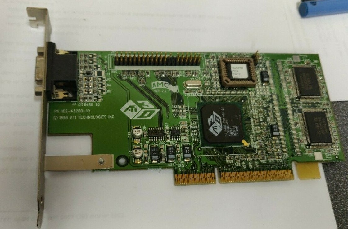 ATI 109-43200-10 3D Rage Pro AGP X2 4MB Video Card