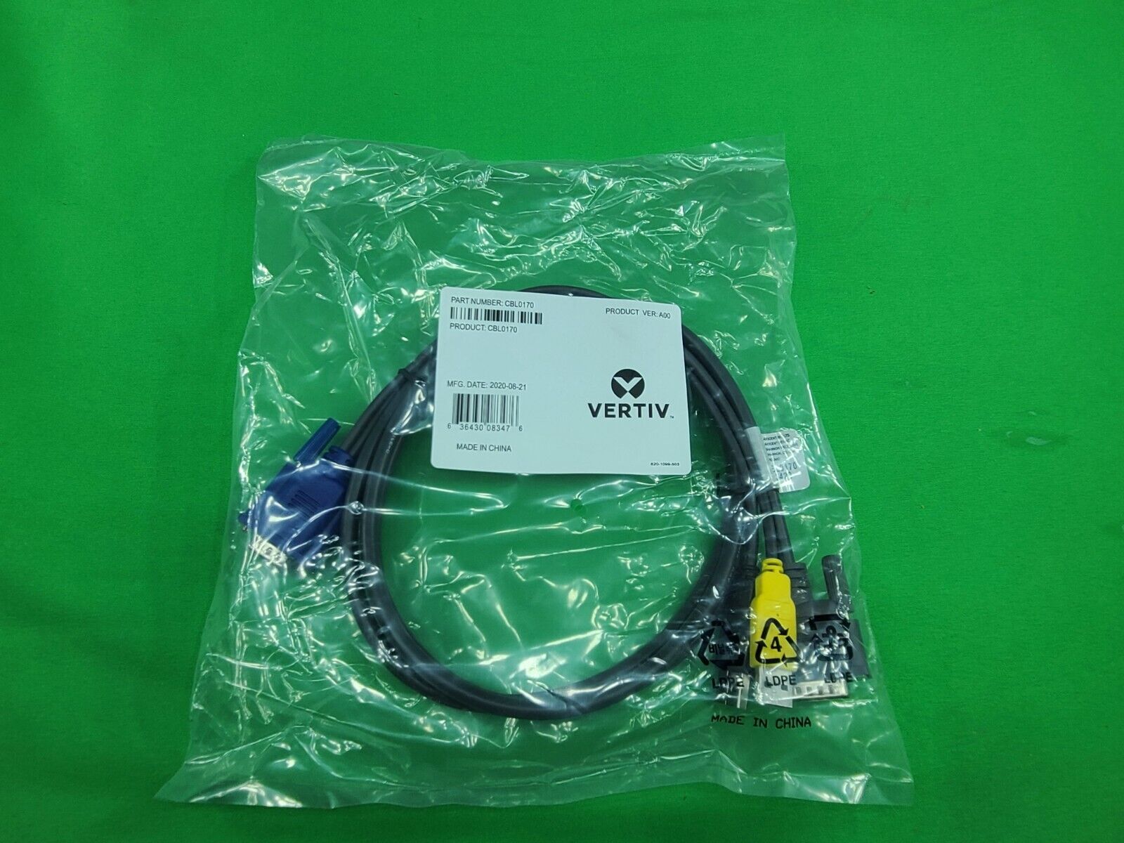 New Avocent/Vertiv CBL0170 VGA/USB KVM Cable