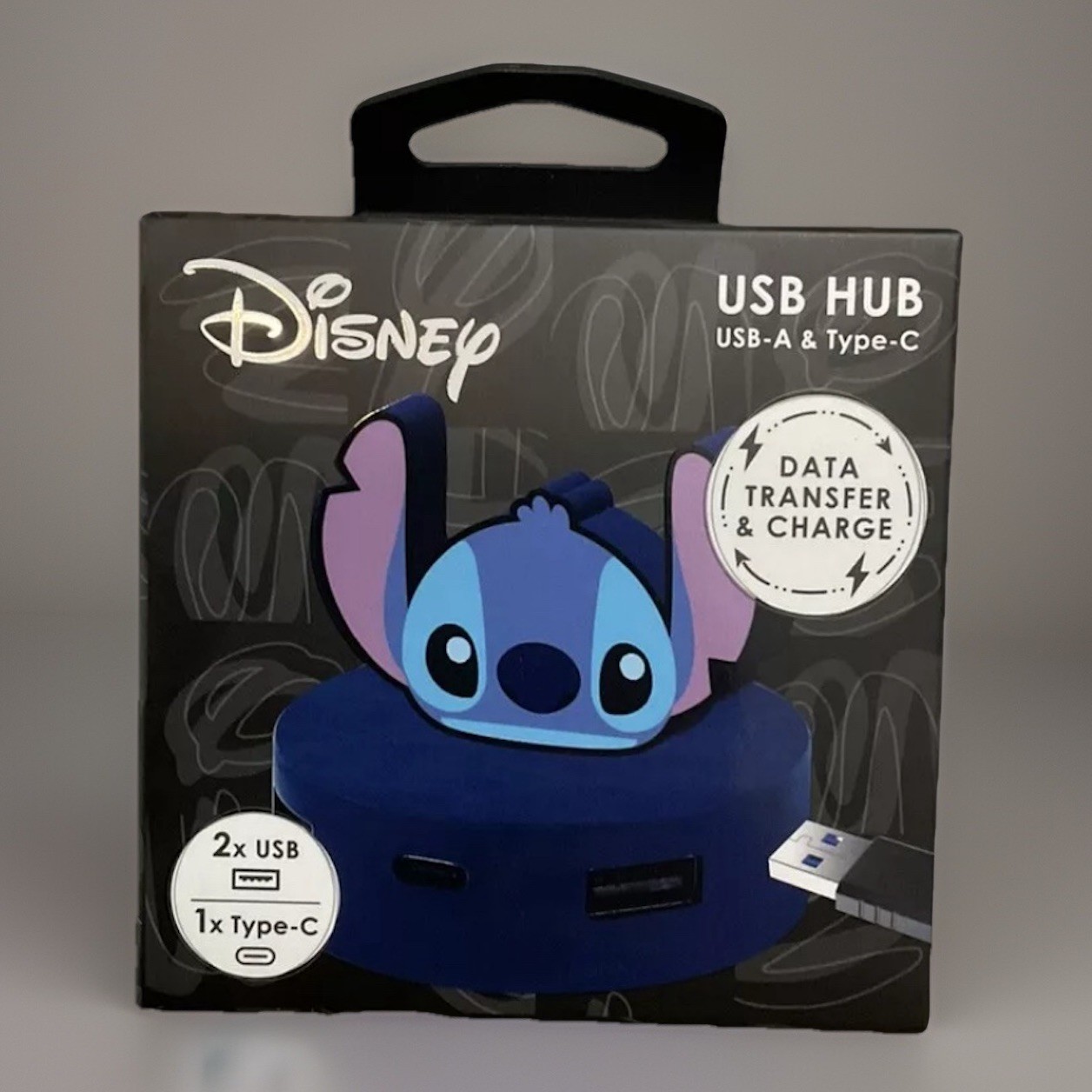 Disney STITCH 3 Port USB Hub - NEW