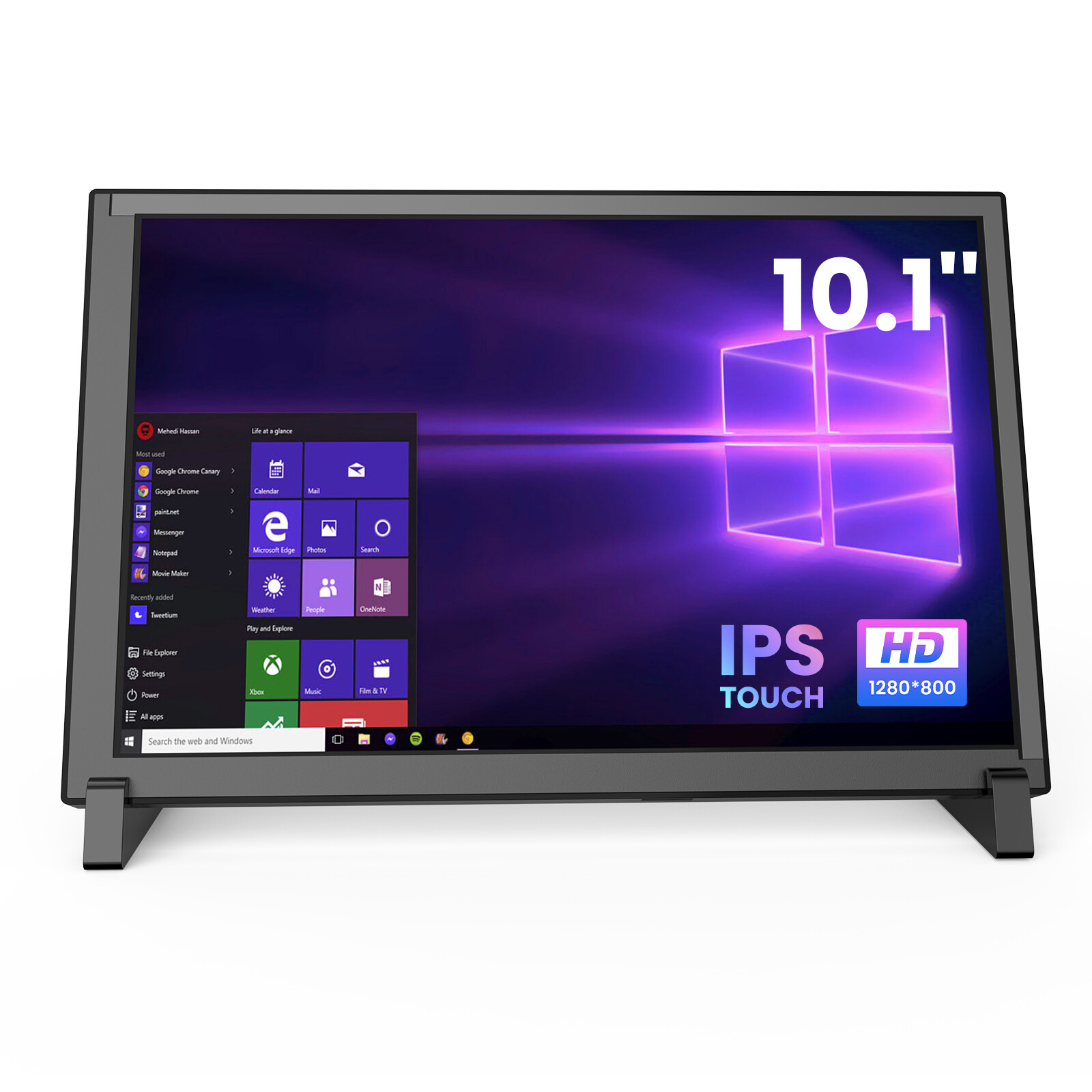 10" IPS Touchscreen Monitor for Raspberry Pi 5/4/3b+ 1280x800 HDMI USB & Stands