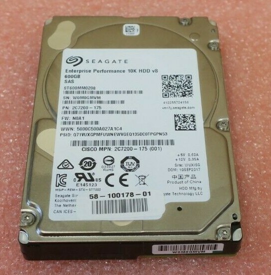 Seagate 600GB 10K SAS 12G 2.5" ST600MM0208 2C7200-175 Enterprise Hard Drive HDD