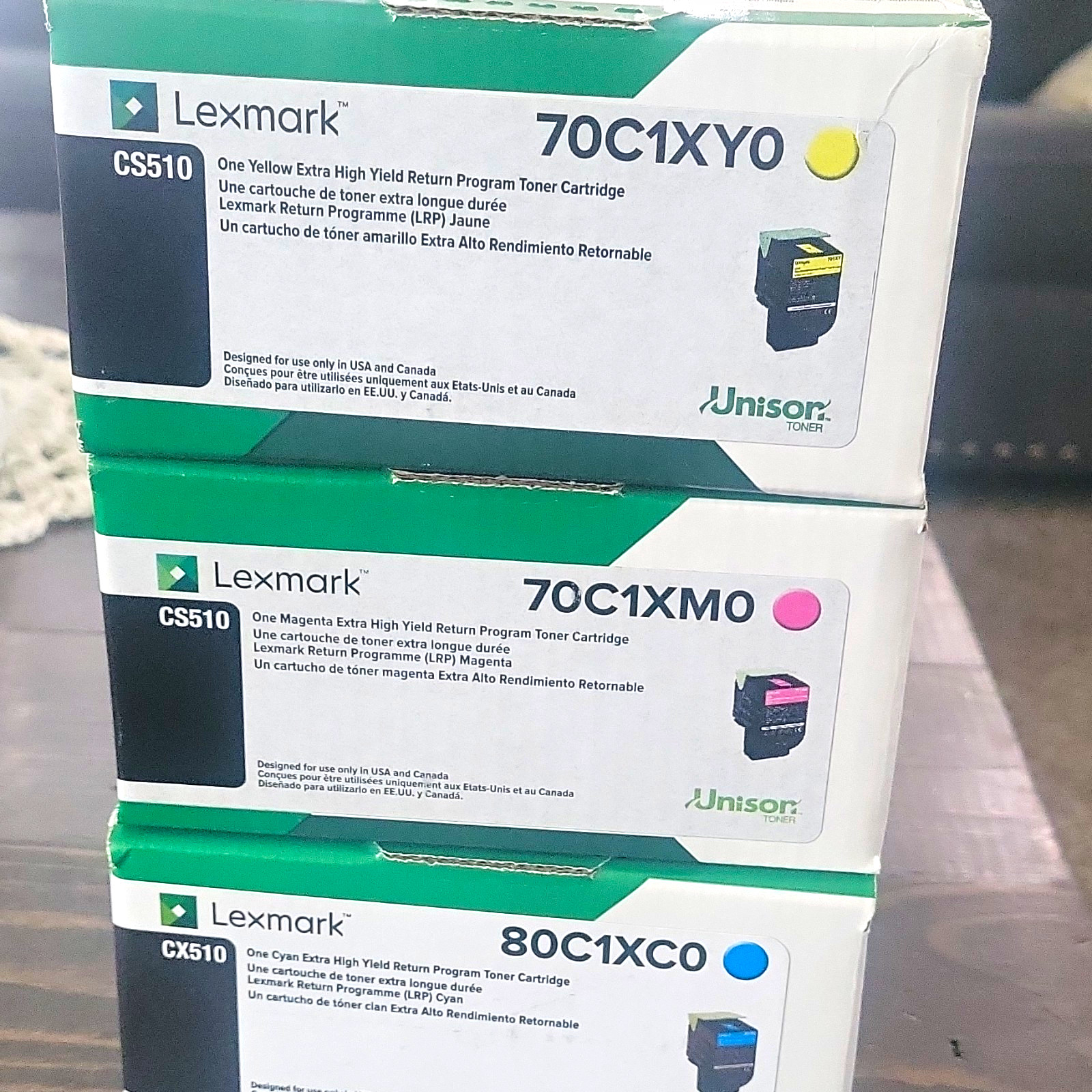Lexmark Genuine Return Program Toner Yellow Magenta Cyan CS510 CX510 Lot