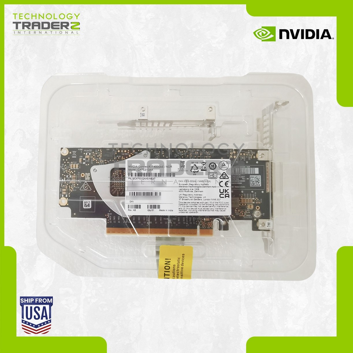 ** NEW MCX75310AAS-NEAT NVIDIA ConnectX-7 1-Port 400GbE NDR OSFP Adapter **