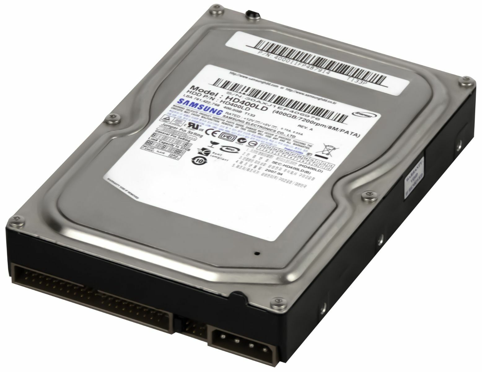 HARD DRIVE SAMSUNG SPINPOINT T133 HD400LD 400GB 7200RPM 8MB ATA 3.5''