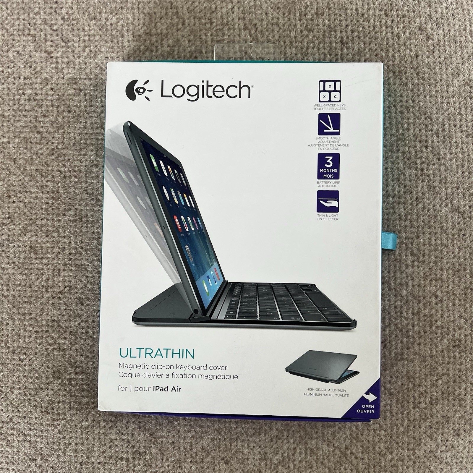 Logitech Ultrathin Magnetic Bluetooth Keyboard Cover for iPad Air Black