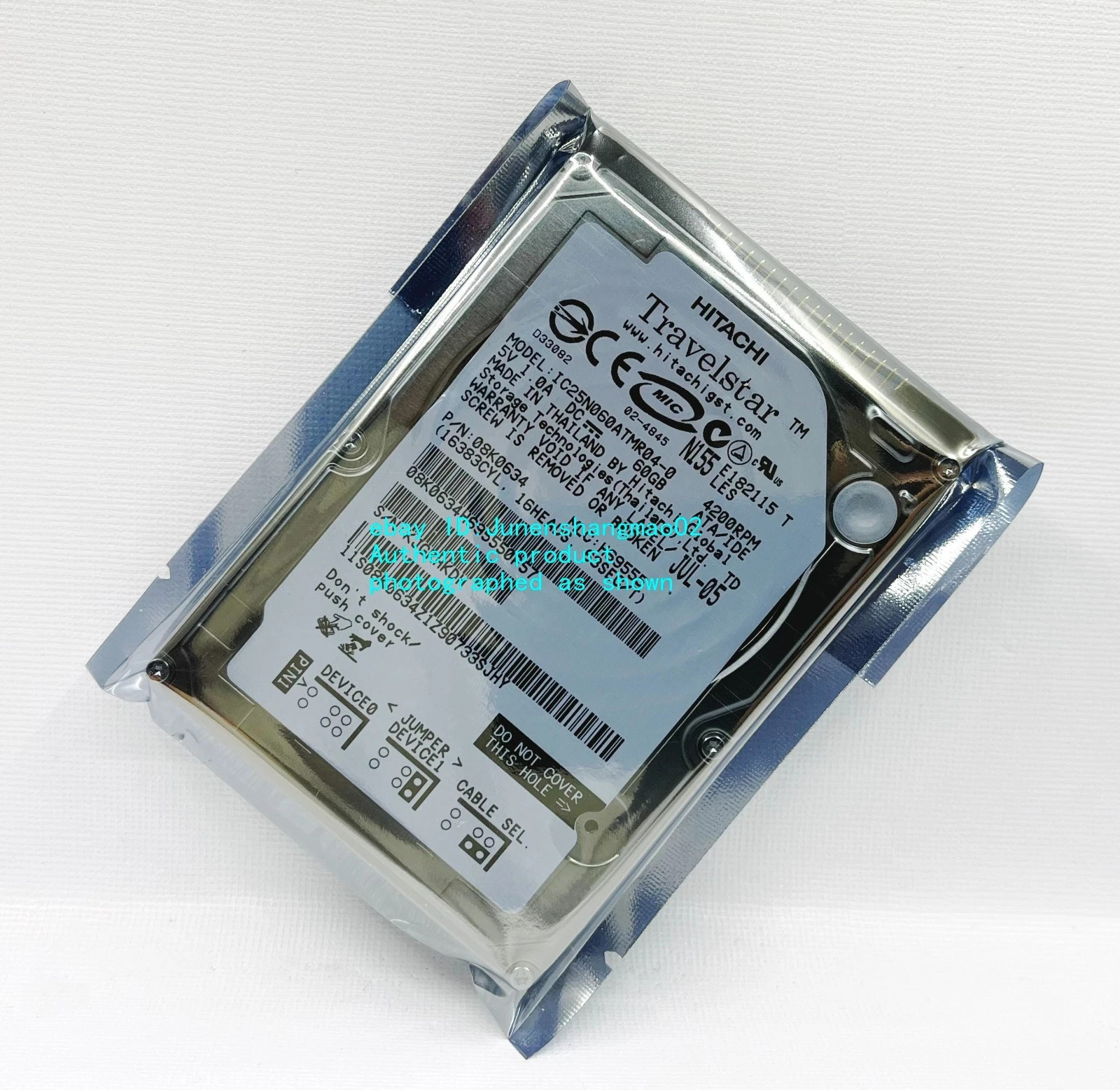 Hitachi 60GB 4200RPM IC25N060ATMR04-0 IDE 2.5-inch Notebook Hard Drive