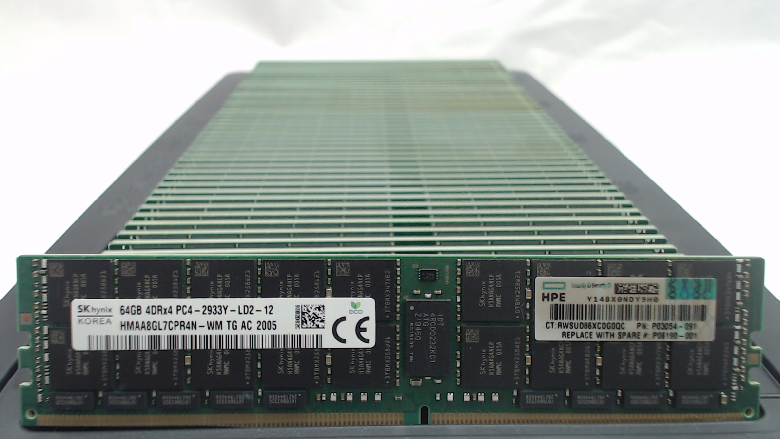 LOT 50 MAJOR BRAND 64GB 4DRx4 DDR4 PC4-2933 23400MB/s ECC LR SERVER MEMORY RAM