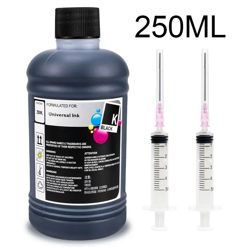 4*250ML refill dye Ink Kit Compatible For HP Canon Epson Brother Printers