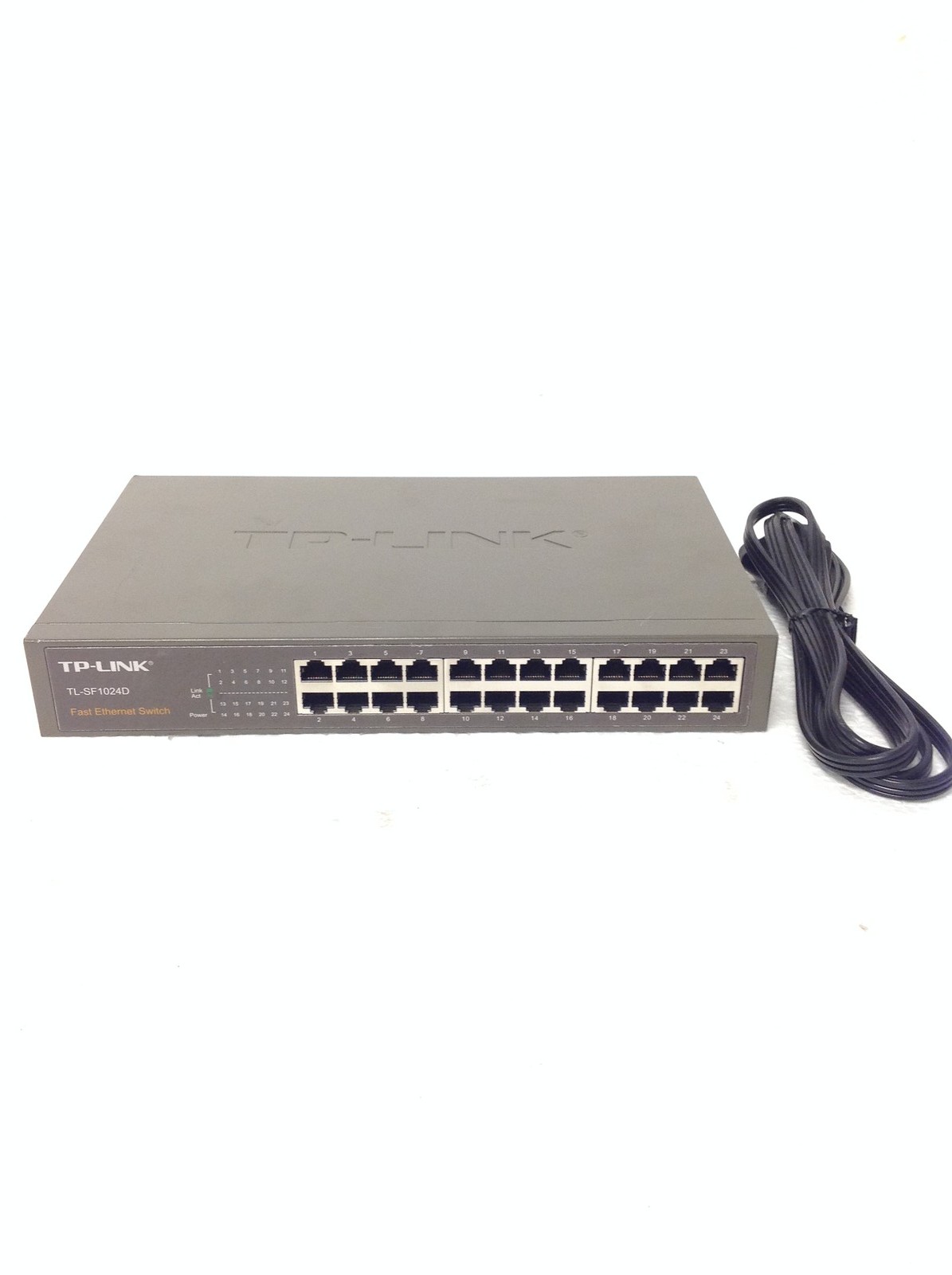 TP-Link TL-SF1024D 24-Port 10/100 Mbps Ethernet Switch w/ Power Cord, WORKING