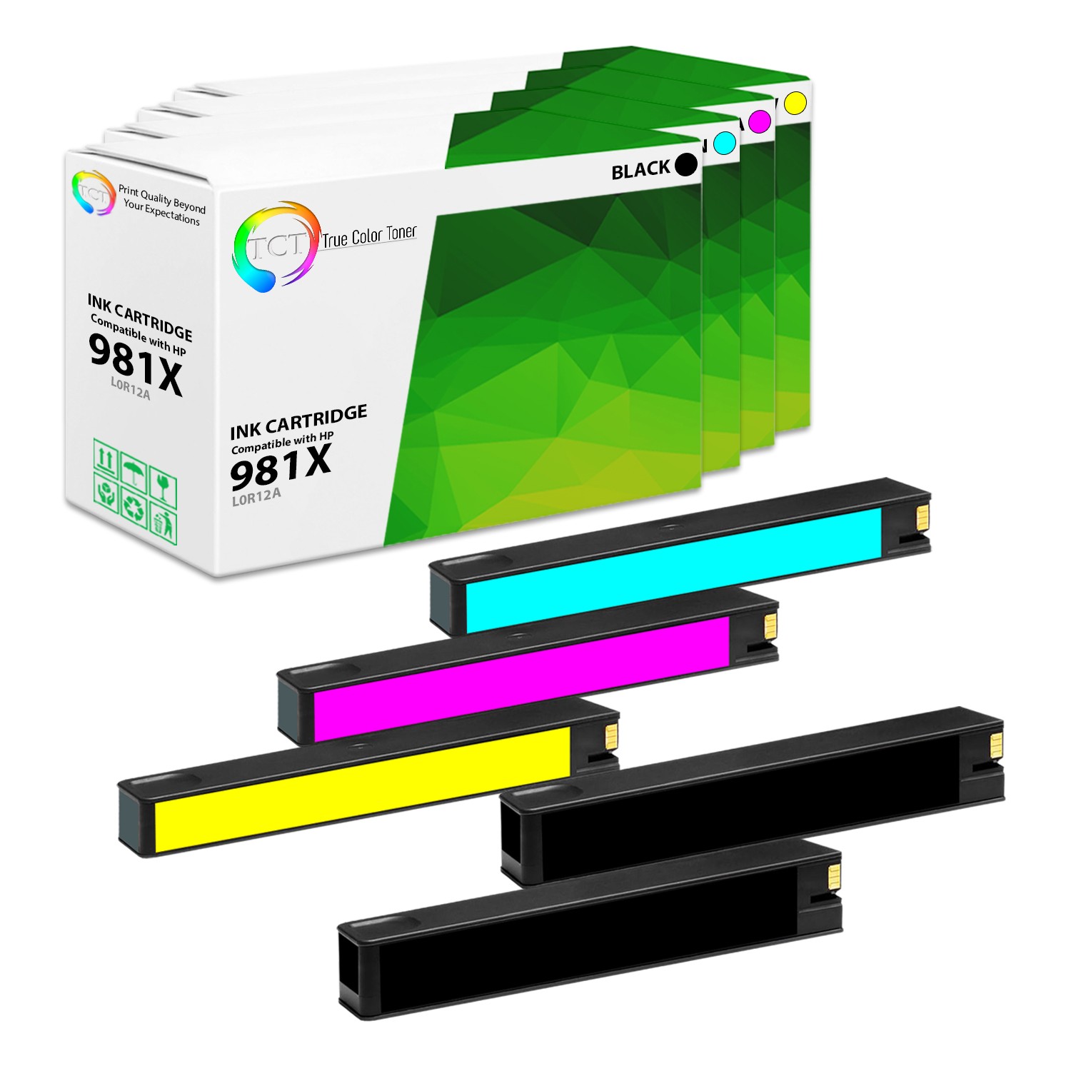 5Pk TCT 981X HY Combo For HP PageWide Color 556dn 556xh MFP 586z Compatible Ink