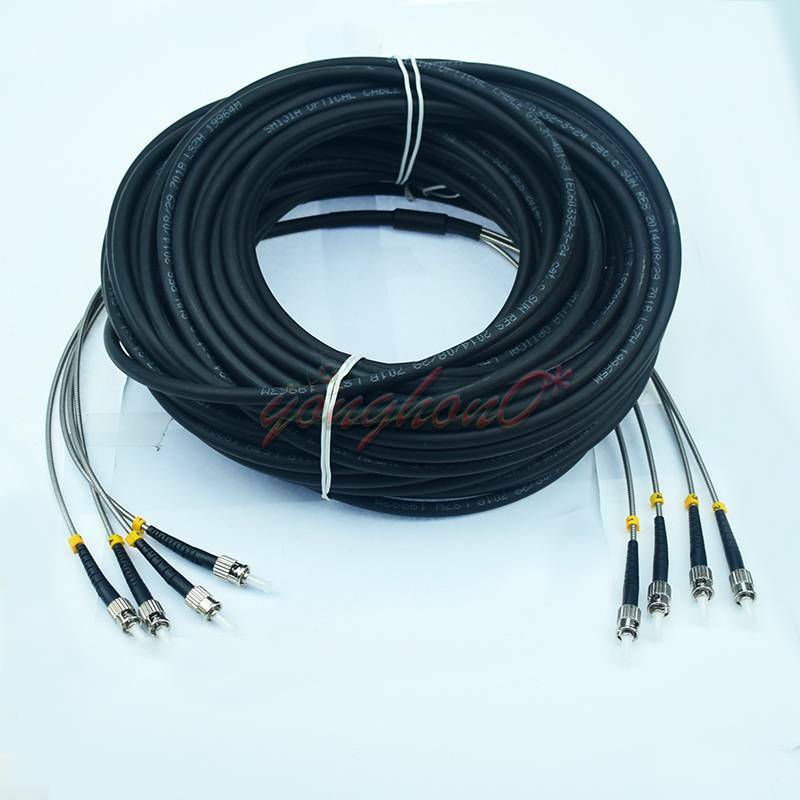 4 Cores Field Outdoor Fiber Cable ST-ST 4 Strand 9/125 SM Fiber Patch Cord 10M
