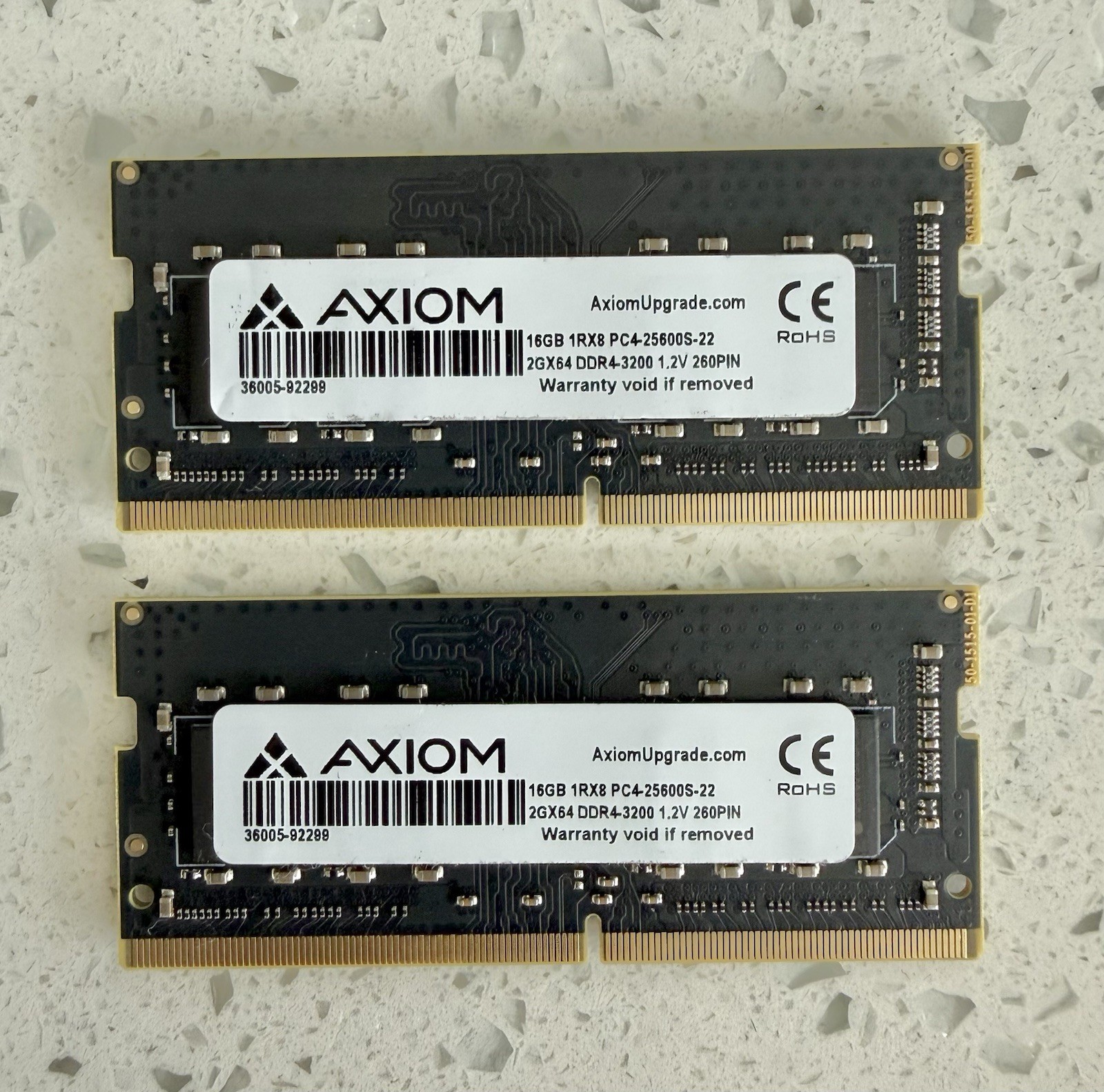 2x 16GB Axiom DDR4-3200 PC4-25600S SODIMM 1Rx8 32GB RAM Kit