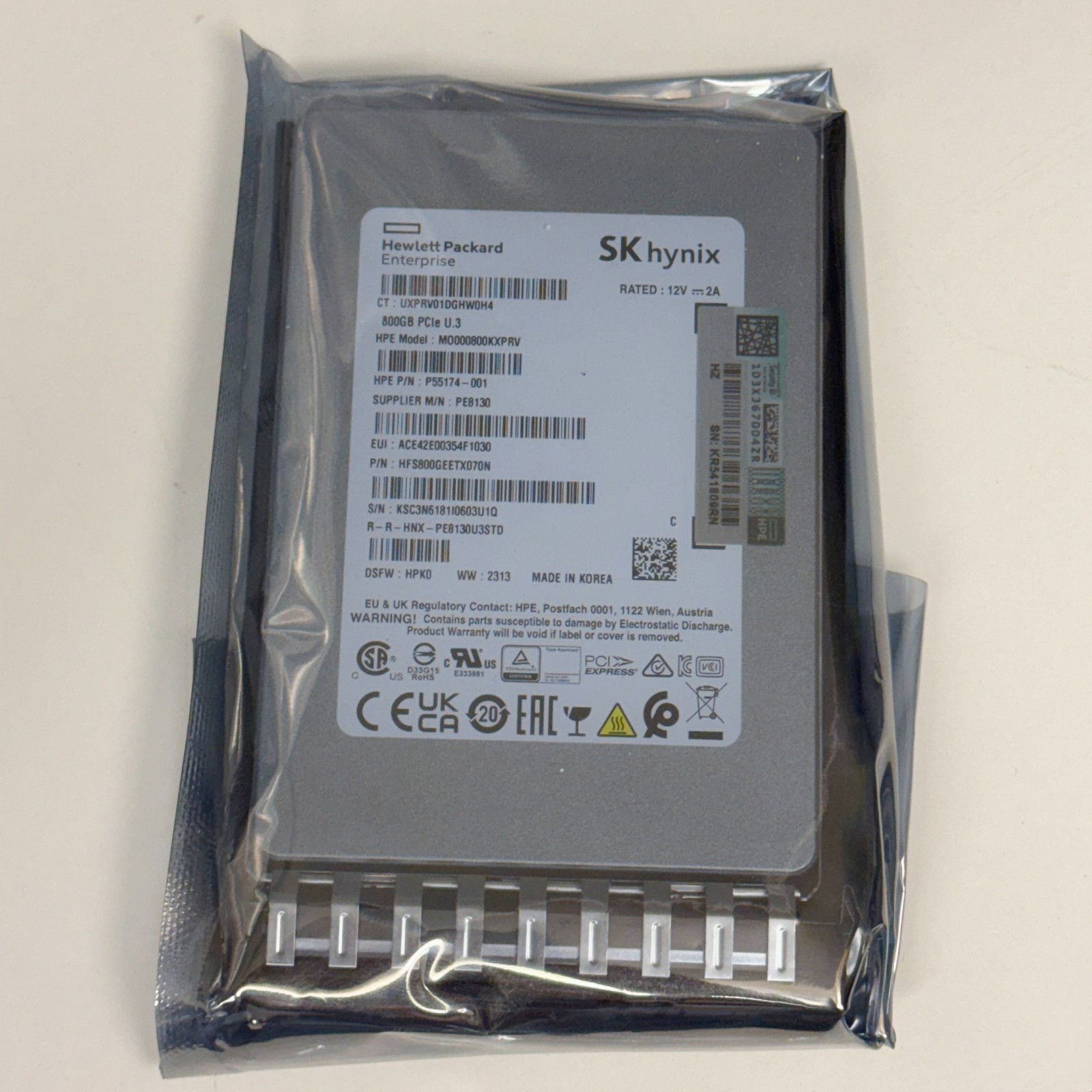 NEW/SEALED HPE / SK hynix 800GB NVMe PCIe Enterprise SSD – P55174-001