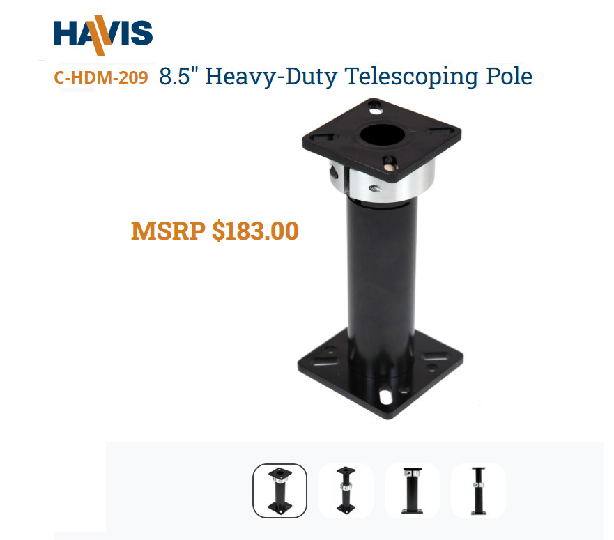 C-HDM-209 8.5″ Heavy-Duty Telescoping Pole, New with Accessories (Bolts, nuts..)