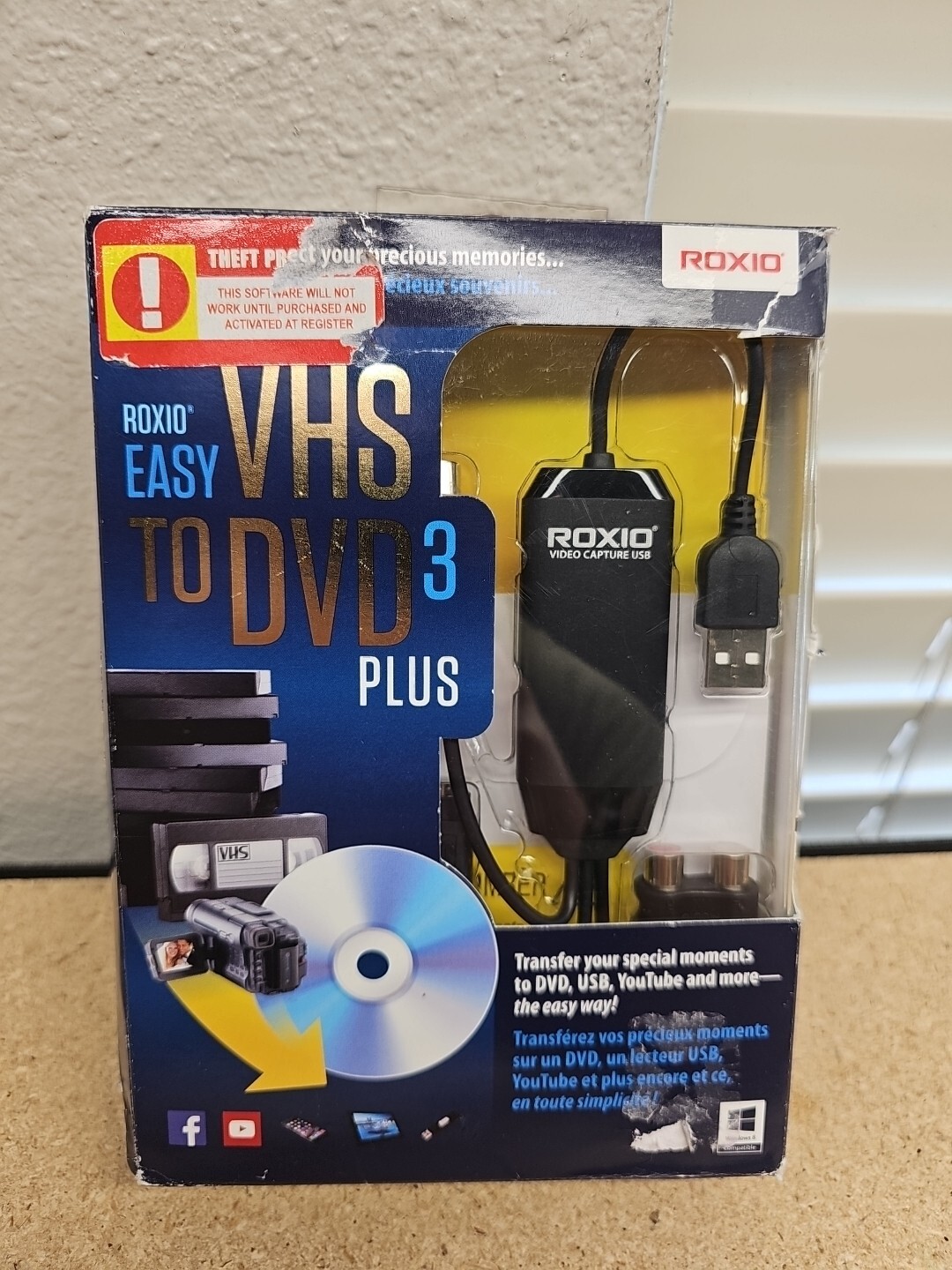 Roxio Easy VHS to DVD Plus 3 Video Transfer Compatible w/ software NOS VTG A8