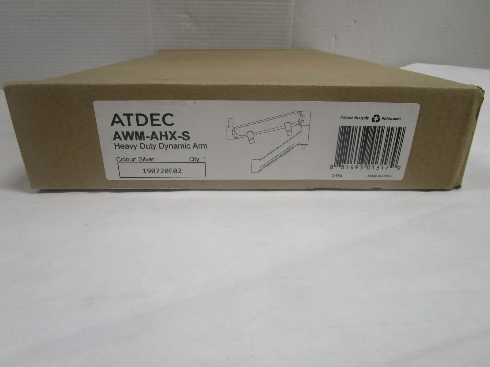 ATDEC AWM-AHX-S Heavy Duty Dynamic Arm  Silver 180 Degree Rotation Limiter NEW